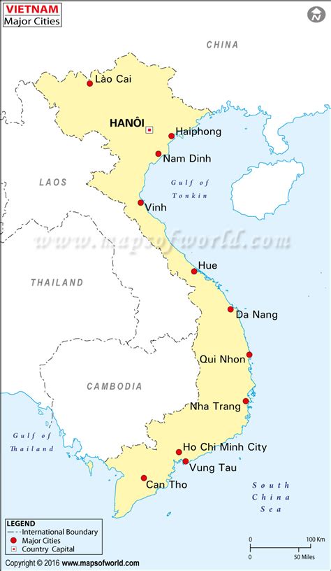 Vietnam Cities Map, Major Cities in Vietnam .